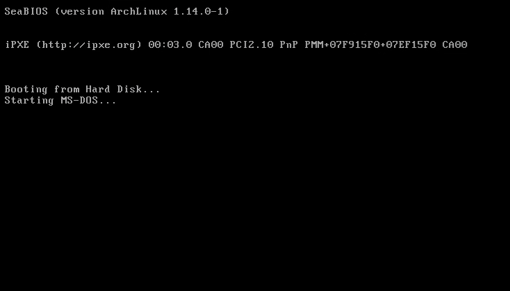 Capture d'écran du sous-système Linux pour MS-DOS