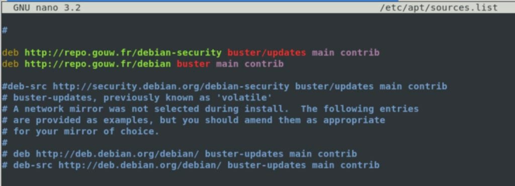 Exemple de commande pour synchroniser le dépôt miroir Debian avec un serveur distant