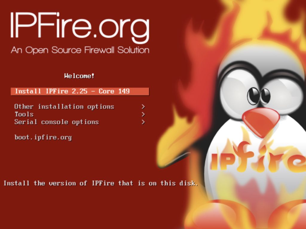Capture d'écran de l'interface d'IPFire