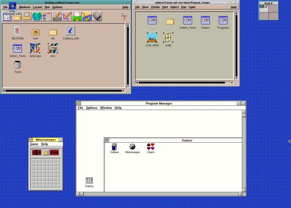 Capture d'écran de l'interface utilisateur de Caldera