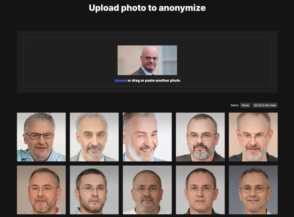Portrait généré par machine learning d'un visage humain