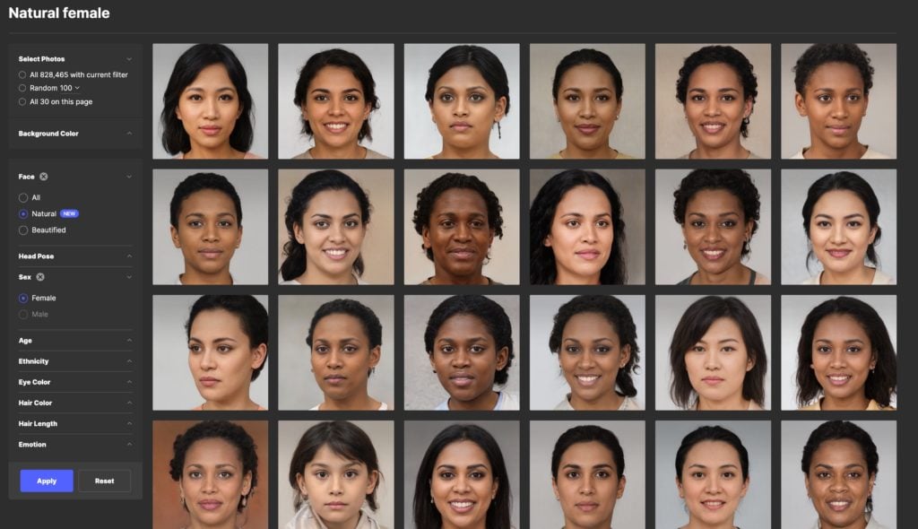 Illustration d'un algorithme de machine learning créant un visage