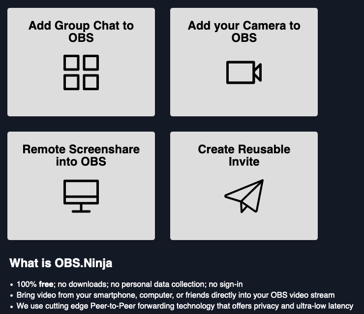 OBS Ninja - Plateforme de streaming multi-appareils