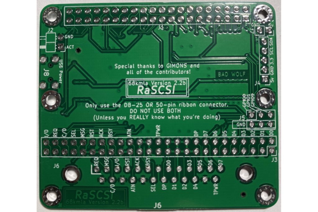 Carte Raspberry Pi utilisée pour l'émulation de périphériques SCSI