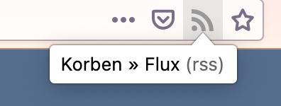 Capture d'écran de la barre de menus dans Firefox avec l'option 'Flux web' mise en évidence