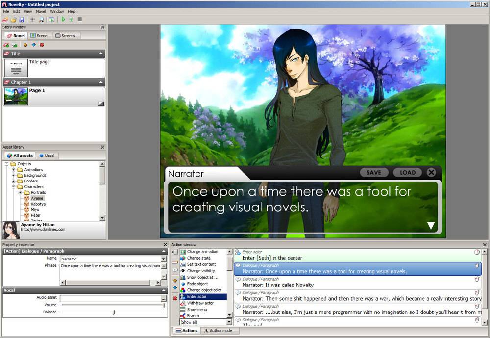 Image du moteur de jeu Ren'Py, un outil pour créer des romans visuels