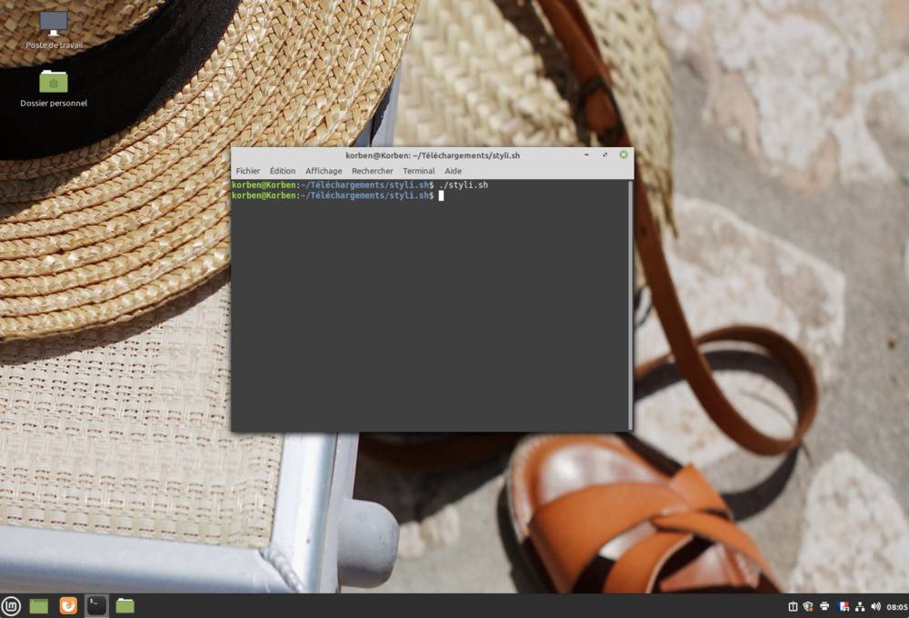 Capture d'écran du script de changement de fond d'écran sous Linux