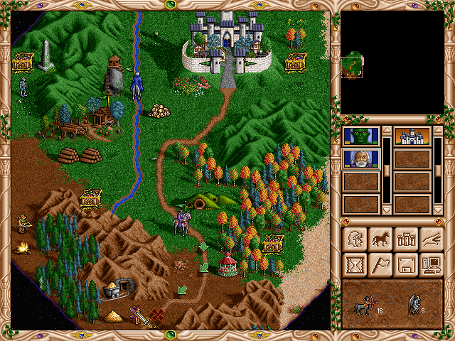 Capture d'écran d'une bataille dans le jeu Heroes of Might and Magic II
