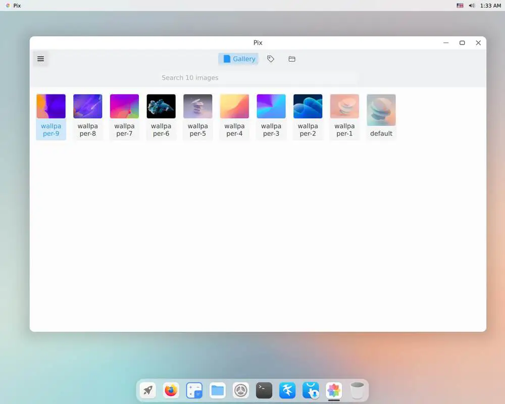 Capture d'écran de l'interface graphique de CuteFish OS