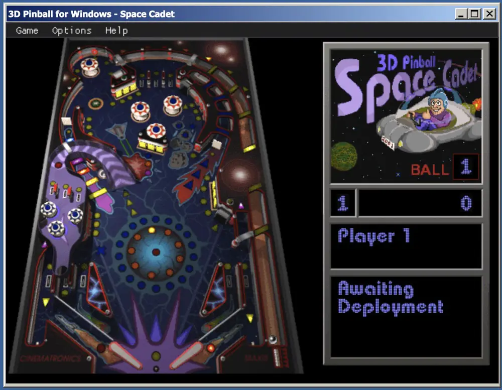 Capture d'écran du jeu 3D Pinball pour Windows - Space Cadet