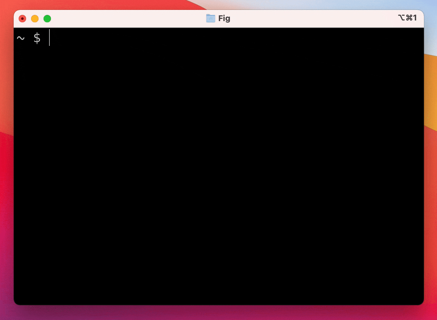 Capture d'écran de l'interface Fig pour le terminal macOS