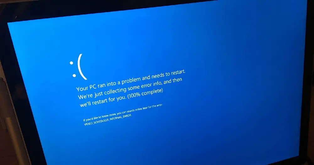 Capture d'écran du BSOD de Windows 10 avec message d'erreur