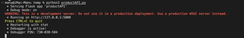 Exemple de code pour la création d'une API RESTful