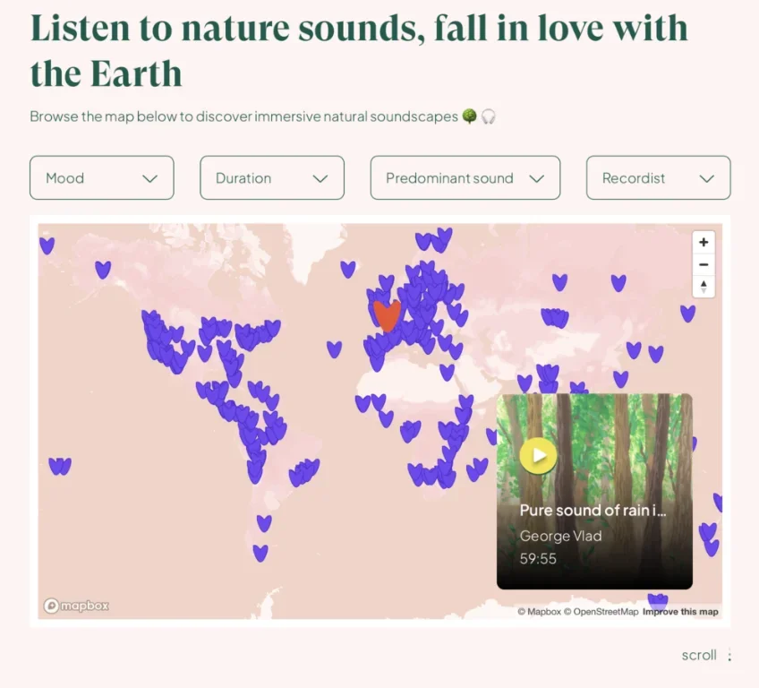 Écoutez les sons de la nature et tombez amoureux de la Terre