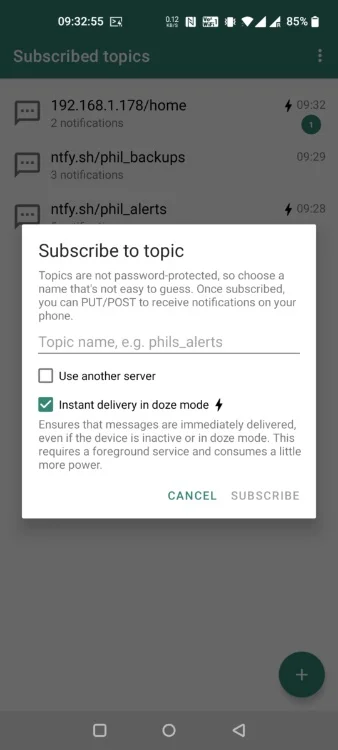 Téléphone mobile avec notifications push activées