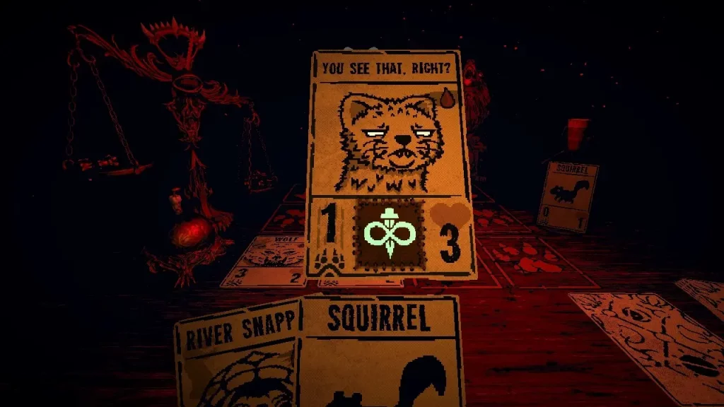 Capture d'écran du gameplay de 'L'heure de l'Inscryption'