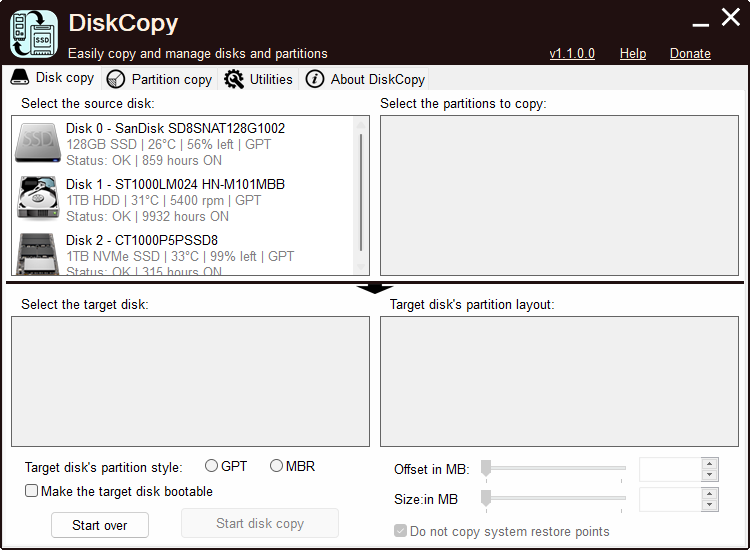 Copier vos partitions et disques en toute sécurité avec DiskCopy