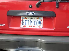 HTTP-COM license plate
