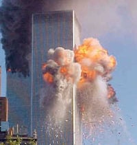 Les tours jumelles du World Trade Center en feu