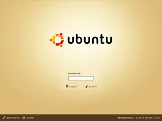 Capture d'écran de la page de connexion Ubuntu
