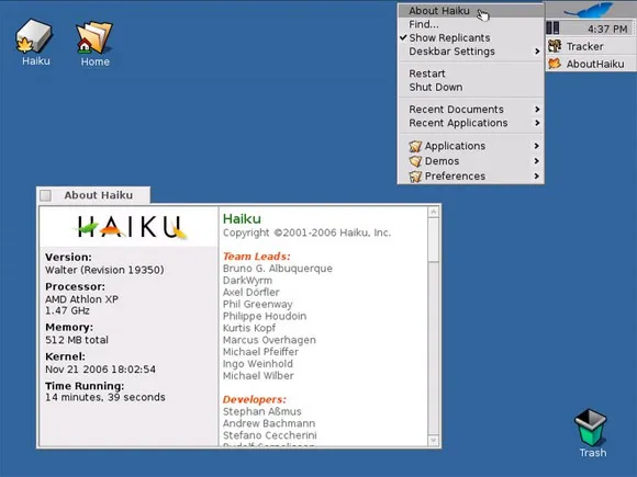 Capture d'écran de Manjaro Linux, un OS basé sur Arch Linux