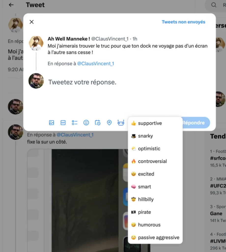 Capture d'écran de l'extension Chrome qui tweete pour vous