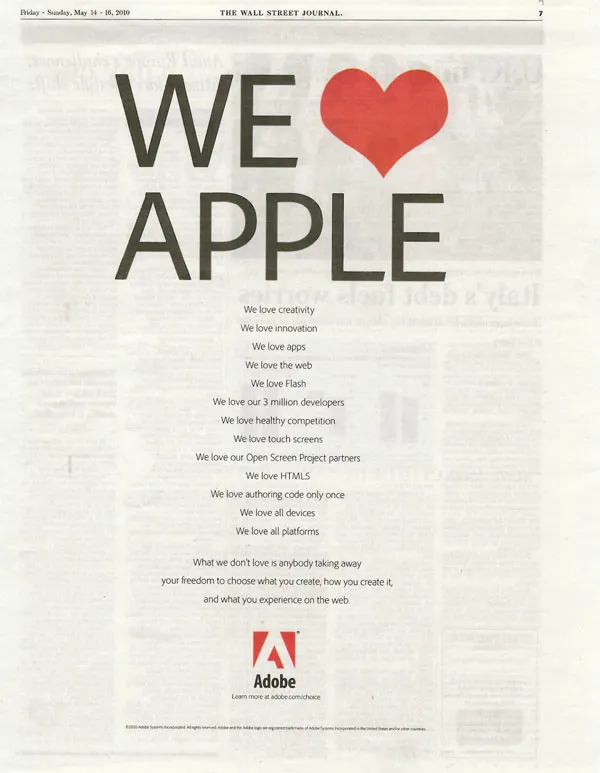 Logo Adobe et Logo Apple côte à côte