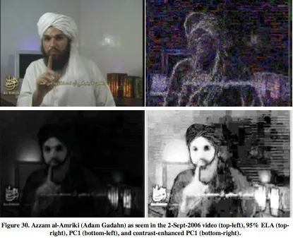 Image montrant comment Al Qaeda utilise la retouche pour faire passer leur message de manière trompeuse