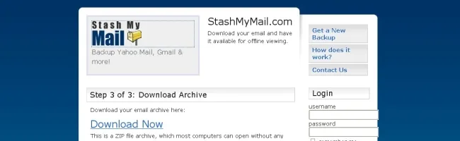 Capture d'écran du logiciel de récupération de mails
