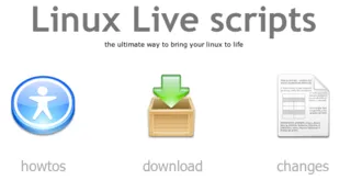 Capture d'écran de l'interface utilisateur de Linux Live Scripts