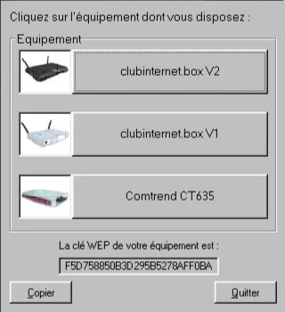 Capture d'écran de l'interface de configuration du routeur Club Internet
