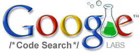Capture d'écran de la page d'accueil de Google Code Search