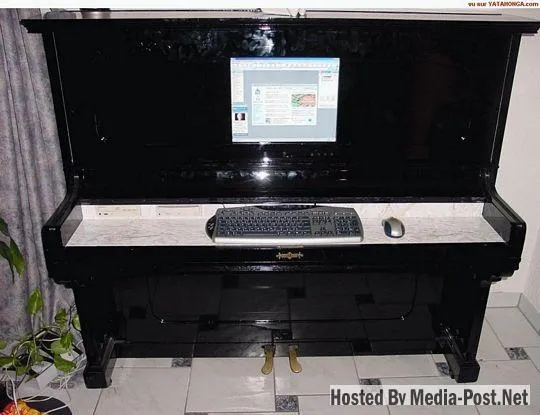 Écran d'ordinateur avec fond d'écran animé rigolo