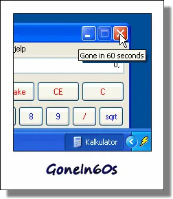 Capture d'écran montrant la fenêtre de confirmation de GoneIn60s
