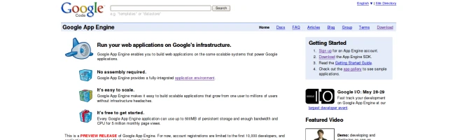 googleappengine Le Google App Engine vient de sortir !! Yipi kay yey !