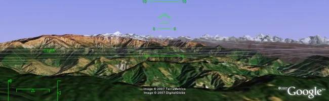 Capture d'écran de Flight Simulator dans Google Earth
