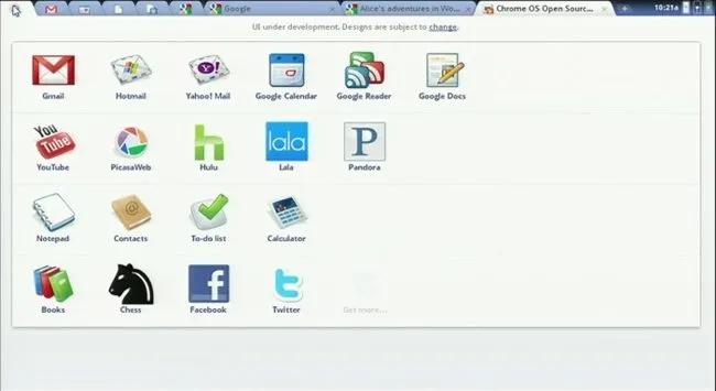 Capture d'écran du navigateur Chrome sur Chrome OS