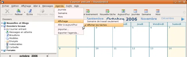Capture d'écran de la fenêtre de configuration des comptes de messagerie Thunderbird