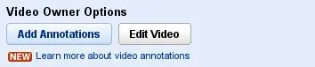 Capture d'écran de la nouvelle fonctionnalité annotations de vidéos de Youtube