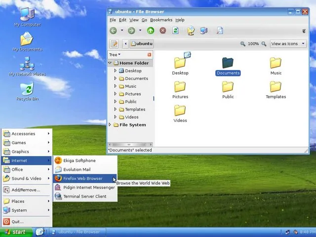 Illustration d'un homme âgé utilisant un ordinateur avec Windows XP à l'écran