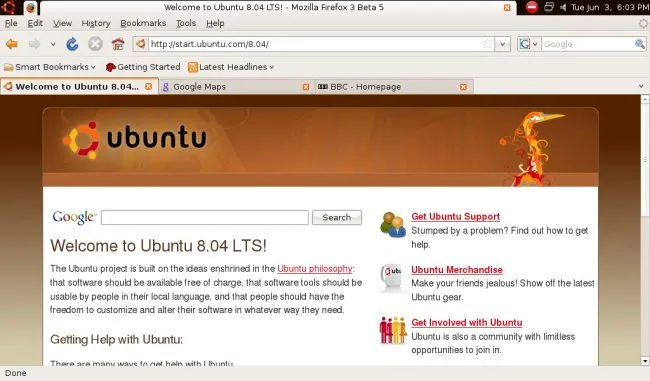 Image montrant les différentes fonctionnalités d'Ubuntu Netbook Remix