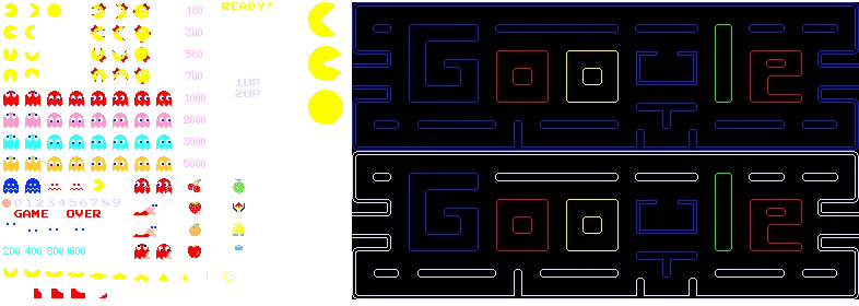 Capture d'écran de Pacman sur Google