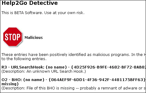 Help2Go Detective Hijackthis log file