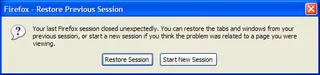 Capture d'écran des paramètres de Firefox pour désactiver la restauration de session