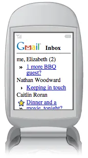 Capture d'écran de l'application Gmail sur un téléphone Android