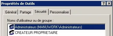 Capture d'écran de l'onglet Sécurité dans les options Internet d'Internet Explorer sous Windows XP Home