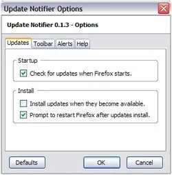 Capture d'écran de l'interface de gestion des extensions de Firefox