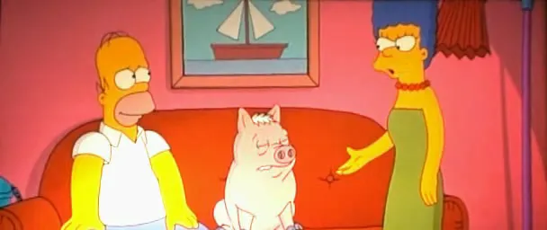 Capture d'écran d'un épisode des Simpsons avec Bart et Lisa regardant des vidéos sur Internet