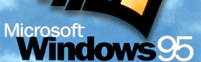 Capture d'écran de Windows 95 avec le menu Démarrer