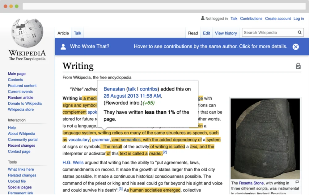 Qui a écrit quoi sur Wikipédia ?